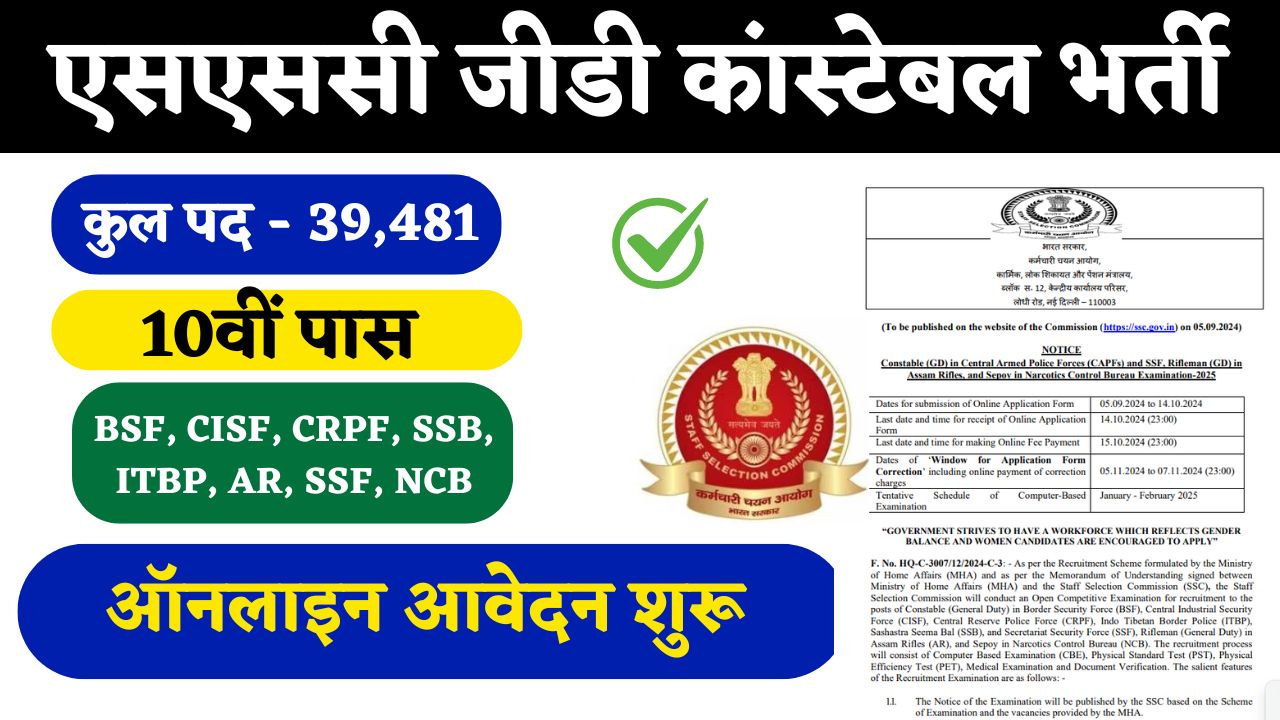 SSC GD Constable Bharti 2024-25